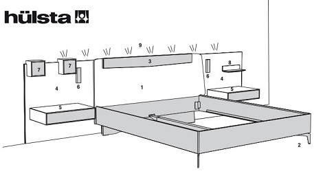 Hulsta_lunis_ ledikant_achterwand_breed_bed_hoofdbord_stof_zwevend _furnplan_kleur_wit_eiken